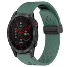 For Garmin Epix Gen 2 22mm Folding Buckle Hole Silicone Watch Band(Dark Green) - 1