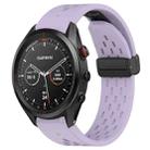 For Garmin Approach S62 22mm Folding Buckle Hole Silicone Watch Band(Purple) - 1