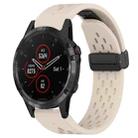 For Garmin Fenix 5 22mm Folding Buckle Hole Silicone Watch Band(Starlight Color) - 1