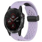 For Garmin Fenix 5 22mm Folding Buckle Hole Silicone Watch Band(Purple) - 1