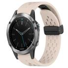 For Garmin Quatix 5 Sapphire Hole Folding Buckle 22mm Silicone Watch Band(Starlight Color) - 1