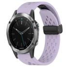 For Garmin Quatix 5 Sapphire 22mm Folding Buckle Hole Silicone Watch Band(Purple) - 1