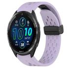 For Garmin Forerunner 965 22mm Folding Buckle Hole Silicone Watch Band(Purple) - 1