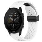 For Garmin Forerunner 955 22mm Folding Buckle Hole Silicone Watch Band(White) - 1