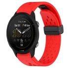 For Garmin Forerunner 955 22mm Folding Buckle Hole Silicone Watch Band(Red) - 1
