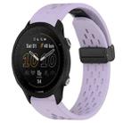 For Garmin Forerunner 955 22mm Folding Buckle Hole Silicone Watch Band(Purple) - 1
