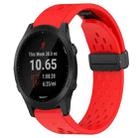 For Garmin Forerunner 945 Hole Folding Buckle 22mm Silicone Watch Band(Red) - 1