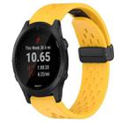 For Garmin Forerunner 945 22mm Folding Buckle Hole Silicone Watch Band(Yellow) - 1