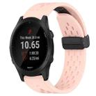 For Garmin Forerunner 945 22mm Folding Buckle Hole Silicone Watch Band(Pink) - 1