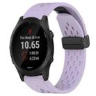 For Garmin Forerunner 945 22mm Folding Buckle Hole Silicone Watch Band(Purple) - 1