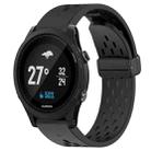 For Garmin Forerunner 935 22mm Folding Buckle Hole Silicone Watch Band(Black) - 1