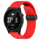 For Garmin Forerunner 935 22mm Folding Buckle Hole Silicone Watch Band(Red) - 1