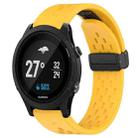 For Garmin Forerunner 935 22mm Folding Buckle Hole Silicone Watch Band(Yellow) - 1