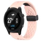 For Garmin Forerunner 935 Hole Folding Buckle 22mm Silicone Watch Band(Pink) - 1