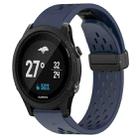 For Garmin Forerunner 935 22mm Folding Buckle Hole Silicone Watch Band(Midnight Blue) - 1