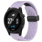 For Garmin Forerunner 935 Hole Folding Buckle 22mm Silicone Watch Band(Purple) - 1