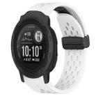 For Garmin Instinct 2 22mm Folding Buckle Hole Silicone Watch Band(White) - 1