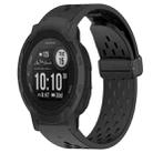 For Garmin Instinct 2 Hole Folding Buckle 22mm Silicone Watch Band(Black) - 1