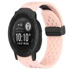 For Garmin Instinct 2 22mm Folding Buckle Hole Silicone Watch Band(Pink) - 1