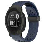 For Garmin Instinct 2 22mm Folding Buckle Hole Silicone Watch Band(Midnight Blue) - 1