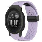 For Garmin Instinct 2 22mm Folding Buckle Hole Silicone Watch Band(Purple) - 1