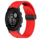 For Garmin Descent G1 22mm Folding Buckle Hole Silicone Watch Band(Red) - 1