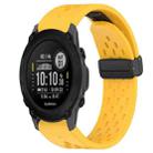 For Garmin Descent G1 22mm Folding Buckle Hole Silicone Watch Band(Yellow) - 1