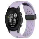 For Garmin Descent G1 22mm Folding Buckle Hole Silicone Watch Band(Purple) - 1