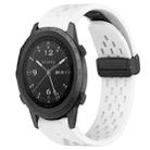 For Garmin MARQ Commander 22mm Folding Buckle Hole Silicone Watch Band(White) - 1