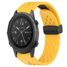 For Garmin MARQ Commander 22mm Folding Buckle Hole Silicone Watch Band(Yellow) - 1