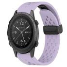 For Garmin MARQ Commander 22mm Folding Buckle Hole Silicone Watch Band(Purple) - 1