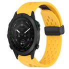 For Garmin MARQ Golfer 22mm Folding Buckle Hole Silicone Watch Band(Yellow) - 1