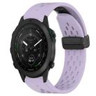 For Garmin MARQ Golfer 22mm Folding Buckle Hole Silicone Watch Band(Purple) - 1