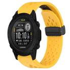 For Garmin Descent G1 Solar 22mm Folding Buckle Hole Silicone Watch Band(Yellow) - 1