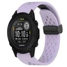 For Garmin Descent G1 Solar 22mm Folding Buckle Hole Silicone Watch Band(Purple) - 1