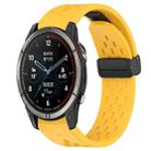 For Garmin Quatix 7 Pro 22mm Folding Buckle Hole Silicone Watch Band(Yellow) - 1
