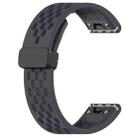 For Garmin Fenix 8 AMOLED 47mm Hole Folding Buckle 22mm Silicone Watch Band(Dark Gray) - 2