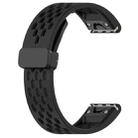 For Garmin Fenix 8 AMOLED 47mm Hole Folding Buckle 22mm Silicone Watch Band(Black) - 2