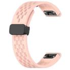 For Garmin Fenix 8 AMOLED 47mm Hole Folding Buckle 22mm Silicone Watch Band(Pink) - 2