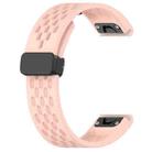 For Garmin Fenix 8 MIP 47mm Hole Folding Buckle 22mm Silicone Watch Band(Pink) - 2