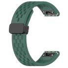 For Garmin Fenix 8 MIP 47mm Hole Folding Buckle 22mm Silicone Watch Band(Dark Green) - 2