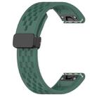 For Garmin Fenix E 47mm Hole Folding Buckle 22mm Silicone Watch Band(Dark Green) - 2