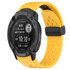 For Garmin Instinct 2X Solar Hole Folding Buckle 26mm Silicone Watch Band(Yellow) - 1