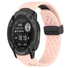 For Garmin Instinct 2X Solar 26mm Folding Buckle Hole Silicone Watch Band(Pink) - 1