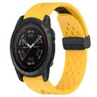 For Garmin Tactix 7 Pro 26mm Folding Buckle Hole Silicone Watch Band(Yellow) - 1