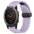 For Garmin Fenix 5X Sapphire 26mm Folding Buckle Hole Silicone Watch Band(Purple) - 1