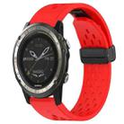 For Garmin D2 Charlie 26mm Folding Buckle Hole Silicone Watch Band(Red) - 1