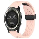 For Garmin D2 Charlie Hole Folding Buckle 26mm Silicone Watch Band(Pink) - 1