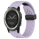 For Garmin D2 Charlie Hole Folding Buckle 26mm Silicone Watch Band(Purple) - 1