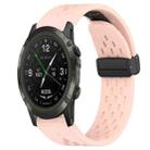 For Garmin D2 Delta PX Hole Folding Buckle 26mm Silicone Watch Band(Pink) - 1